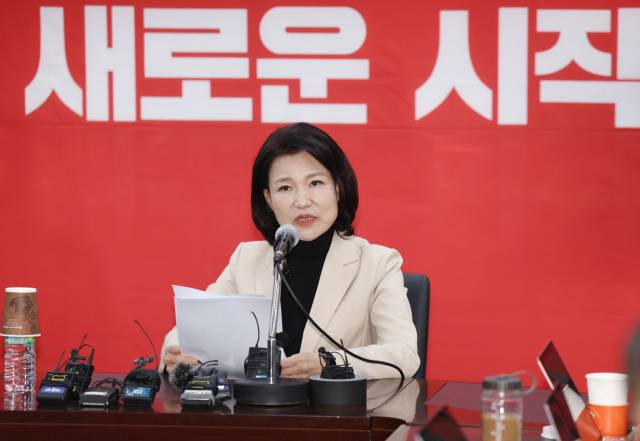 이진숙 전 방송통신위원장이 14일 오후 대구 수성구 국민의힘 대구시당에서 기자회견을 하고 있다. 연합뉴스