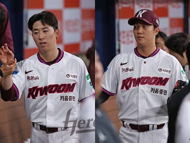 배동현(왼쪽)과 안우진. 사진제공=키움 히어로즈