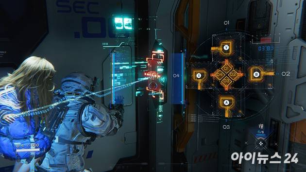 캡콤 '프래그마타' 게임 플레이 화면. [사진=박정민 기자]