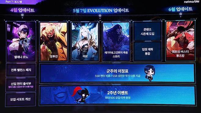 업데이트 로드맵