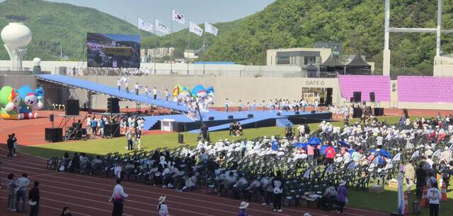 26일 경기 광주 G-스타디움서 ‘제16회 경기도장애인체육대회 2026 광주’ 개회식이 열리고 있다. 임창만기자