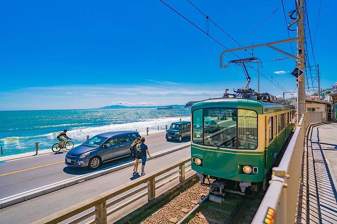 가마쿠라 에노덴열차.  마이리얼트립