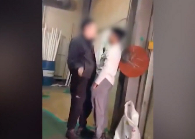 피해 노동자 측 제보 영상. 사진=MBC 보도화면