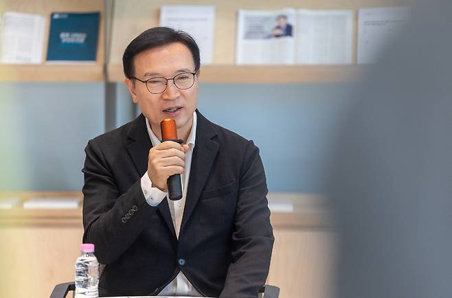 ▲ 임태희 경기도교육감이 27일 도교육청에서 기자회견을 열고 재선 출마를 공식화했다./사진제공=경기도교육청 출입기자단