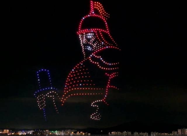 ▲ 아산 성웅 이순신축제 드론 라이트쇼(2025년)