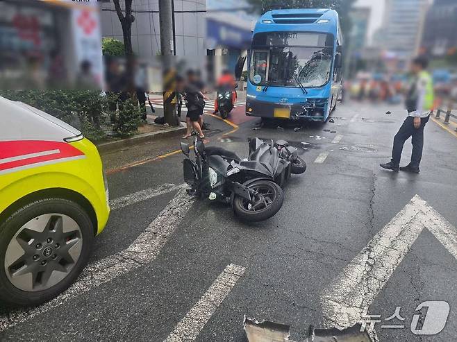 지난해 8월 10일 오후 부산 부산진구 교통사고 현장. (부산진경찰서 제공. 재판매 및 DB 금지)