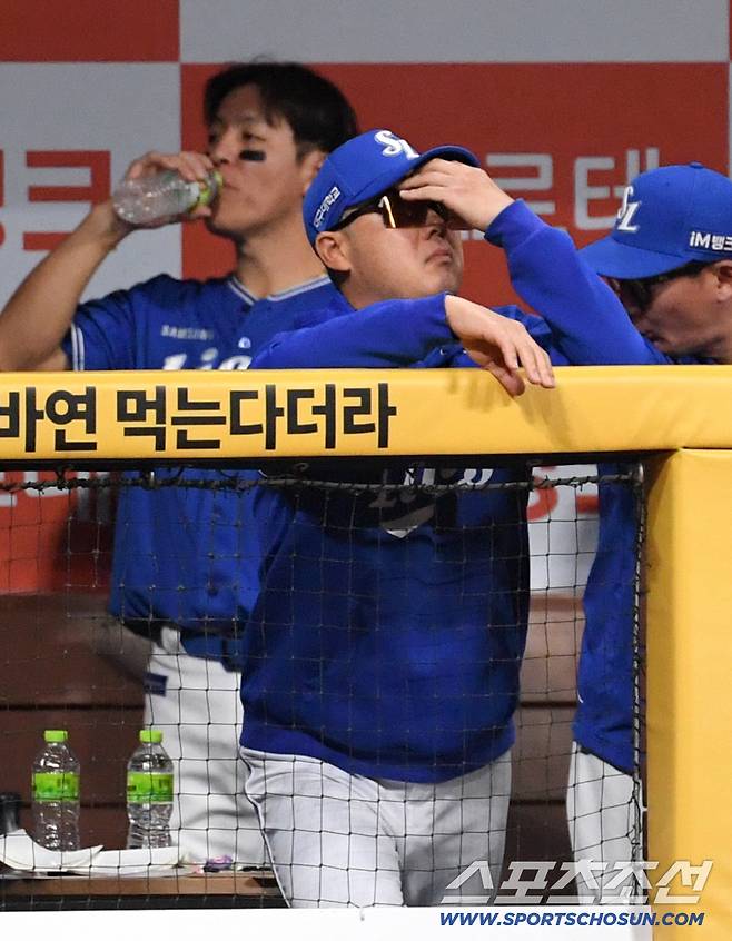 25일 서울 고척스카이돔에서 열린 키움과 삼성의 경기. 패한 삼성 박진만 감독이 아쉬워하고 있다. 고척=박재만 기자 pjm@sportschosun.com/2026.044.25/