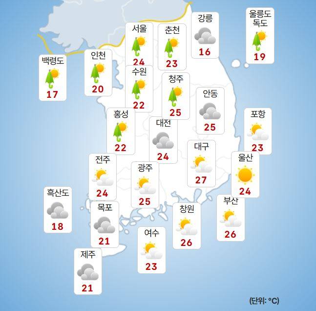 ⓒ기상청 오늘(27일) 날씨