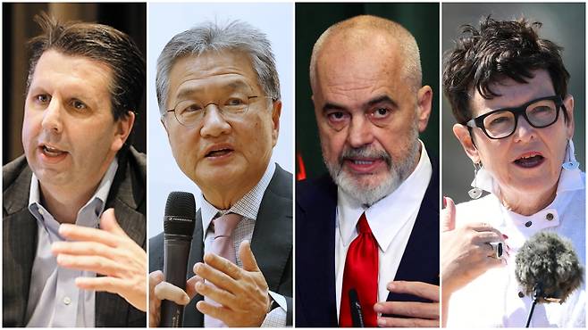 마크 리퍼트 미 전략국제문제연구소(CSIS) 선임고문, 조셉 윤 전 주한 미국대사대리, 에디 라마 알바니아 총리, 제니 시플리 전 뉴질랜드 총리.
