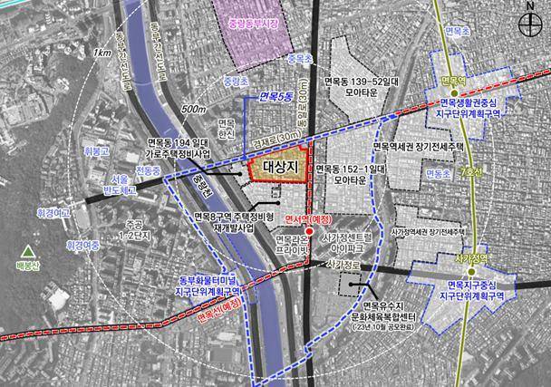 면목10구역(면목동 174-1번지 일대) 위치도. 중랑구 제공.