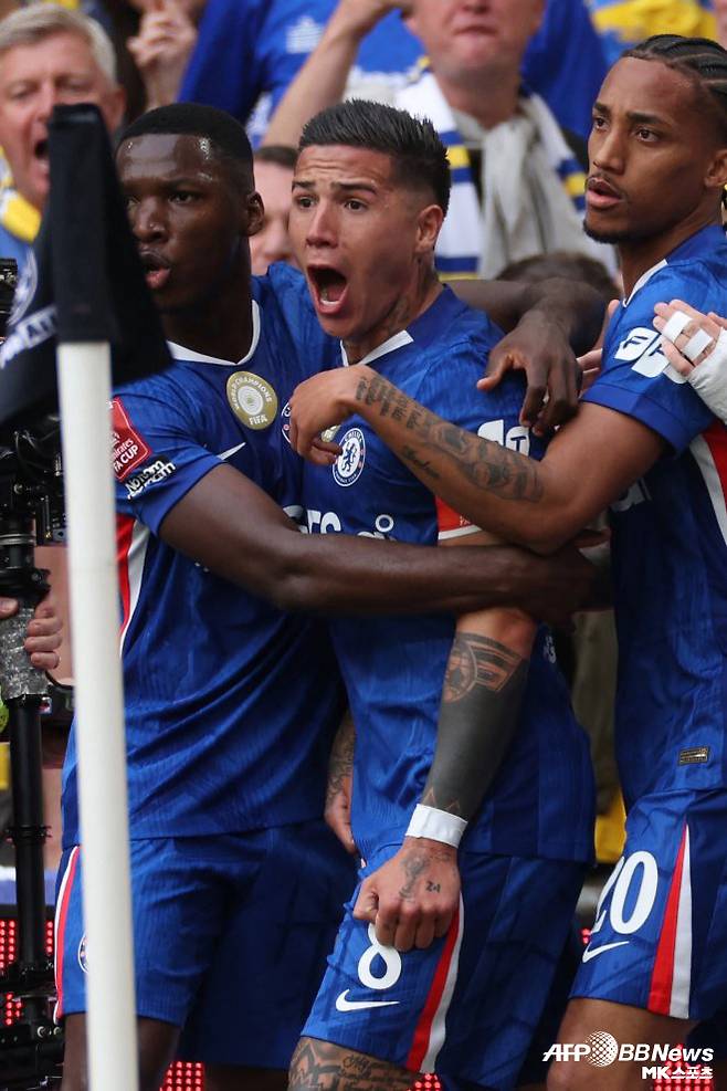 첼시를 구한 엔조 페르난데스(사진 가운데). 사진=AFPBBNews=News1