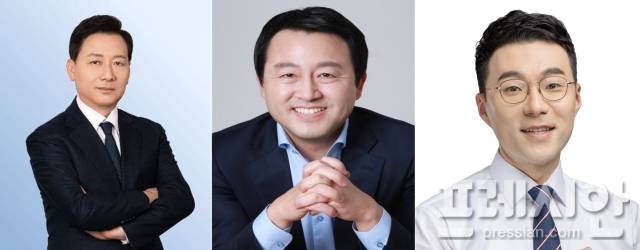 ▲오는 6월 더불어민주당 소속으로 보궐선거에 출마하는 이광재 하남갑 후보와 김용남 평택을 후보 및 김남국 안산갑 후보.(왼쪽부터) ⓒ프레시안