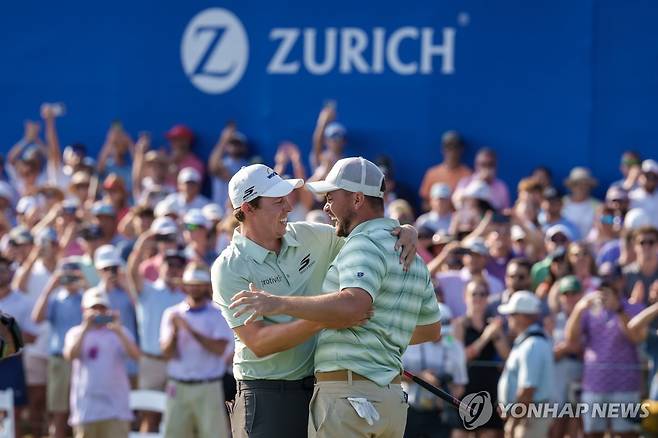취리히 클래식에서 우승한 피츠패트릭 형제  [AP=연합뉴스]