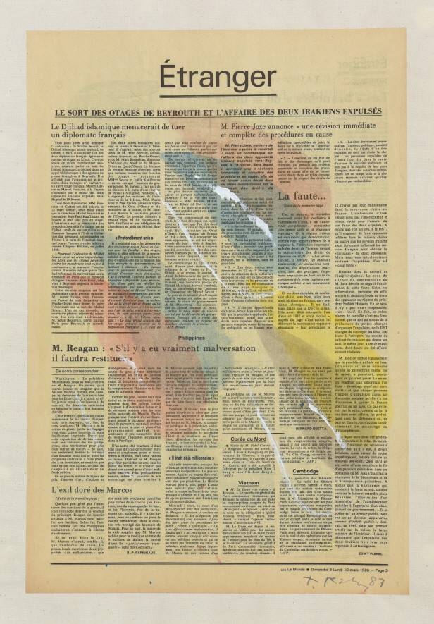 물방울, Waterdrops,&nbsp; &nbsp;신문지에 아크릴릭, Acrylic on newspaper,&nbsp; &nbsp;49.5x33.7cm,&nbsp; &nbsp;1987 / 사진=제주도립미술관