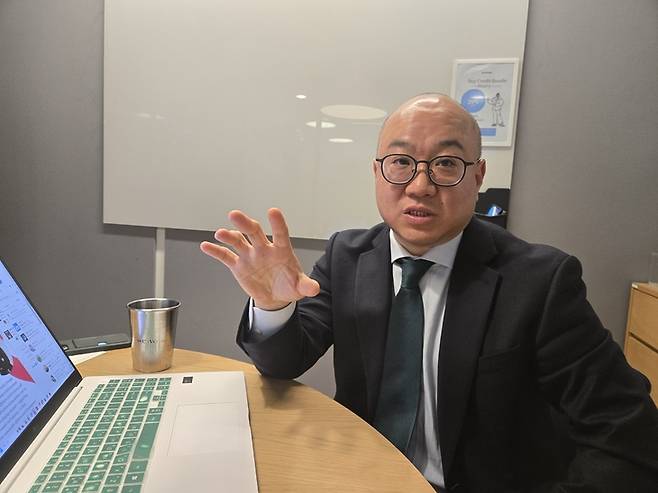 ▲장다울 오션에너지패스웨이 한국대표가 에너지경제와 인터뷰를 하고 있다. 전지성 기자