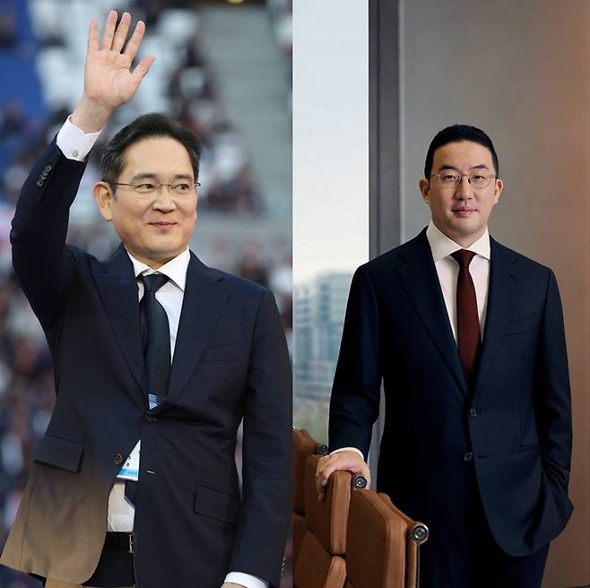 이재용 삼성전자 회장(왼쪽)과&nbsp;구광모 LG그룹 회장 / 각사
