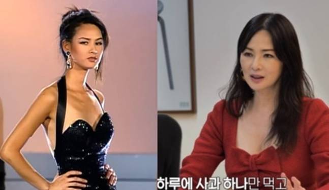 슈퍼모델 선발대회(왼쪽) 당시 심한 다이어트로 앙상한 몸매를 만들었던 이소라. 사진=MBC '소라와 진경'
