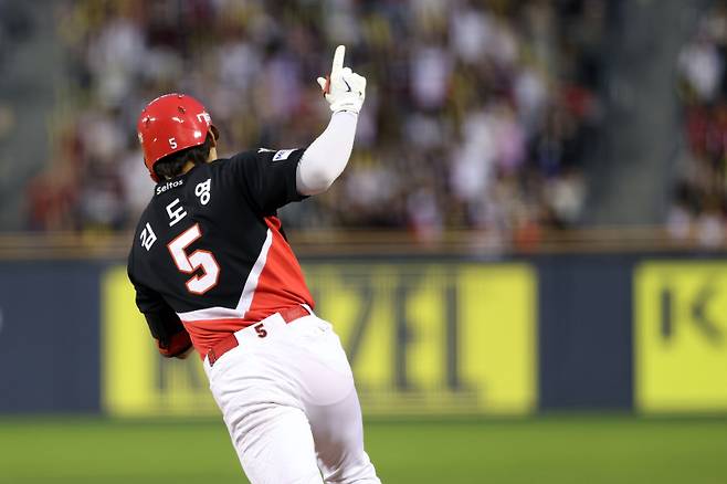 KBO리그 홈런 1위를 질주 중인 오른손 타자 김도영. KIA 제공