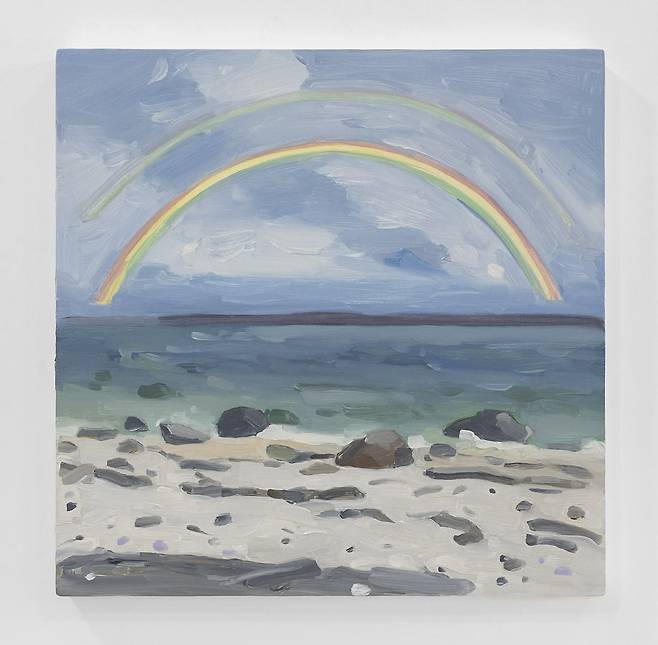 Rocky Beach, Rainbow(2025). 12 x 12 inches (30.8 x 30.8 cm) © Maureen Gallace Courtesy of the artist and Gladstone