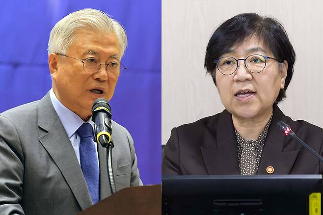 문재인 전 대통령(왼쪽), 정은경 보건복지부 장관. 뉴스1