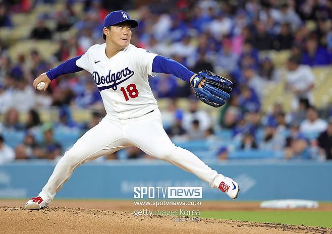 ▲ 28일(한국시간) 마이애미 말린스와 경기에 선발 등판한 야마모토 요시노부.