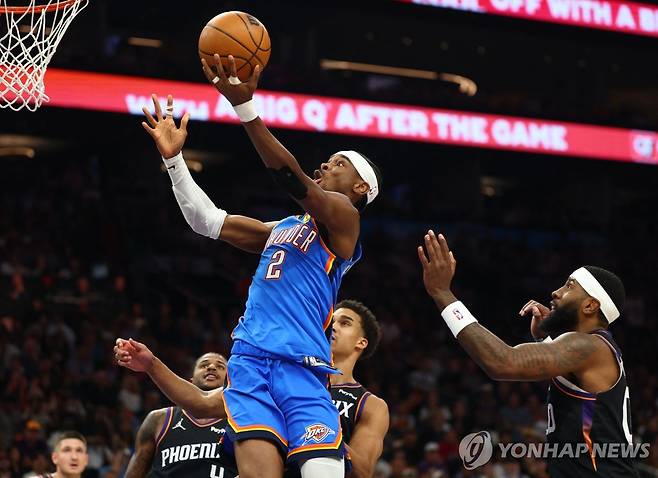 샤이 길저스알렉산더의 레이업 [로이터=연합뉴스]