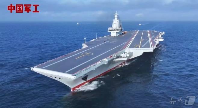 중국 국가국방과학기술공업국(SASTIND) 공식 SNS 계정에 올라온 푸젠함 모습. ⓒ 뉴스1 정은지 특파원