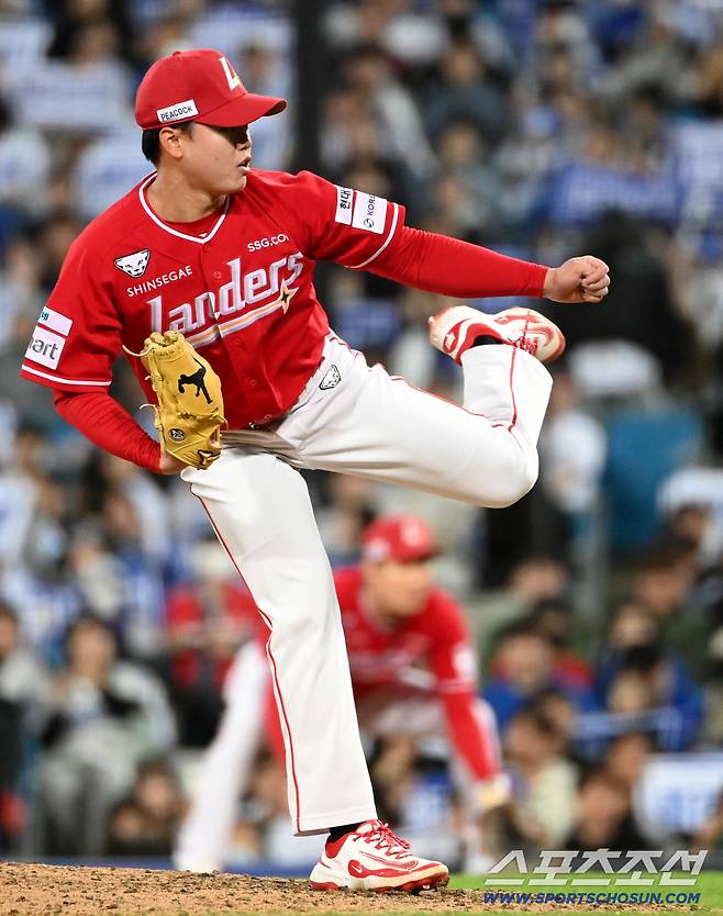 23일 대구삼성라이온즈파크에서 열린 SSG와 삼성의 경기. SSG 이기순이 역투하고 있다. 대구=허상욱 기자wook@sportschosun.com/2026.04.23/