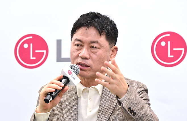 류재철 LG전자 최고경영자(CEO)는 미국 라스베이거스 LVCC에서 첫 기자간담회를 가졌다. [LG전자 제공]