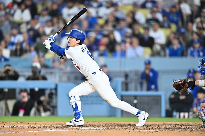 김혜성이 30일(한국 시간) 미국 캘리포니아주 LA 다저 스타디움에서 열린 마이애미와 홈 경기에 7번 유격수로 선발 출전해 3타수 1안타 1볼넷을 기록했다. 사진 | Imagn Images 연합뉴스