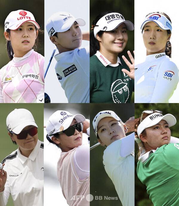 2026년 미국여자프로골프(LPGA) 투어 멕시코 '리비에라 마야 오픈 앳 마야코바'에 출전하는 황유민, 박성현, 이정은6, 이동은, 이정은5, 임진희, 최운정, 주수빈 프로.&nbsp;사진제공=ⓒAFPBBNews = News1 (사진을 무단으로 사용하지 마십시오.)