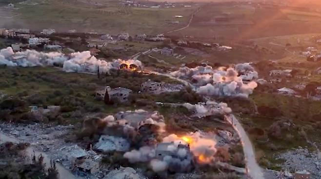 2026년 4월 28일 이스라엘군이 전날 레바논 남부에서 친이란 무장단체 헤즈볼라의 대규모 지하 터널을 파괴했다고 밝혔다. AFP 연합뉴스