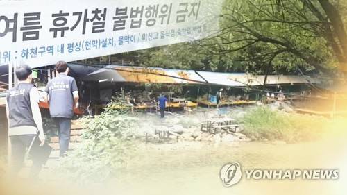 하천구역 불법행위 단속 [연합뉴스 자료사진]