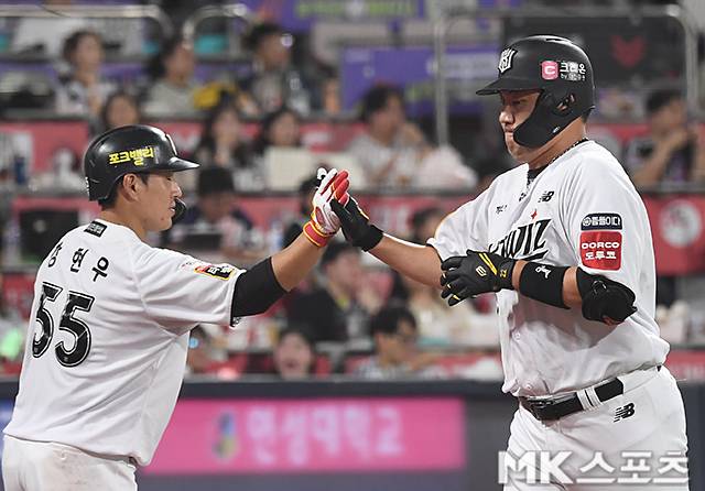 1일 KIA전에서 결승타의 주인공이 된 장성우. 사진=천정환 기자