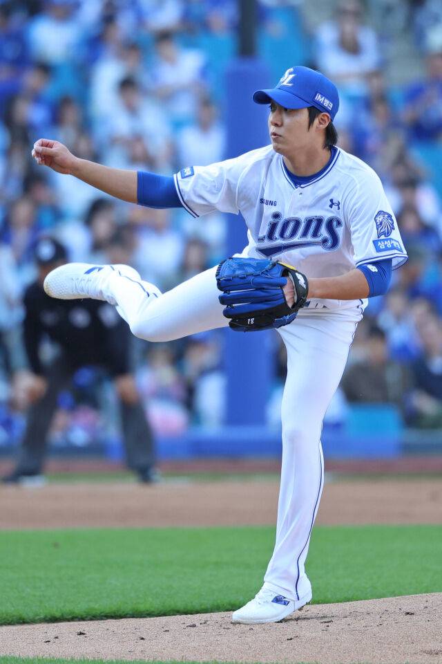 삼성 원태인이 5월 1일 대구 한화 이글스전 선발 등판해 공을 던지고 있다./삼성 라이온즈 제공