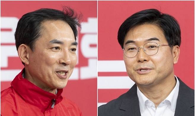 부산 북갑 경선하는 박민식 전 국가보훈부 장관(왼쪽)과 이영풍 전 KBS 기자. 연합뉴스
