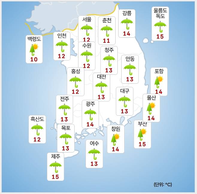 ⓒ기상청: 내일(3일) 오전 날씨