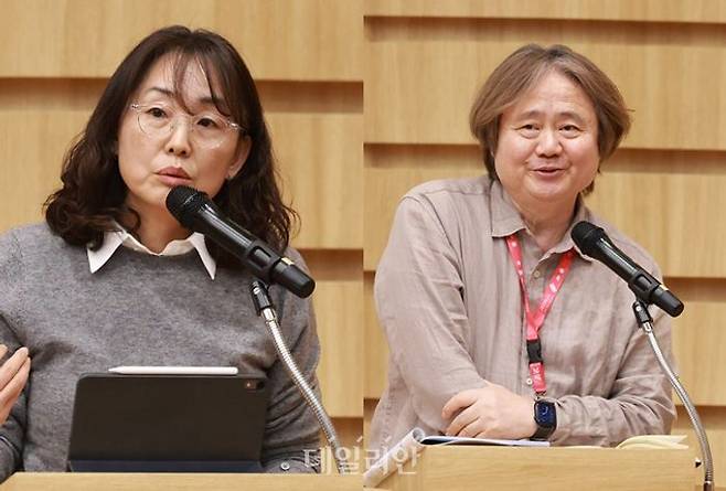 박채은 독립미디어연구소 공동대표·최낙용 한국예술영화관협회 회장ⓒ데일리안 방규현 기자
