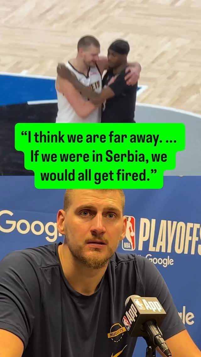 1일 미네소타와의 2025~26 NBA 서부콘퍼런스 PO 1라운드 6차전서 패하며 2승 4패로 탈락한 뒤 소감을 전한 덴버 요키치. 사진=ESPN SNS
