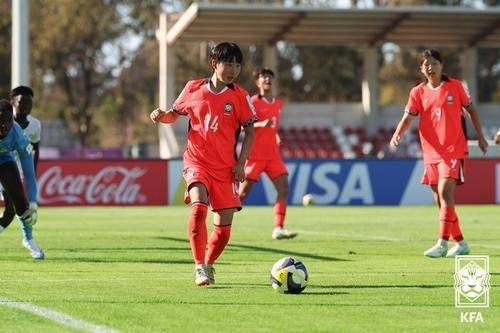 백서영이 지난해 FIFA U-17 월드컵에서 경기하던 모습. 사진 제공= 대한축구협회
