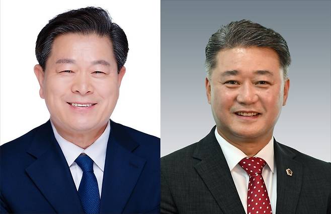 (왼쪽)박승원(민주 .현시장) , (오른쪽)김정호 (국힘.현도의원)
