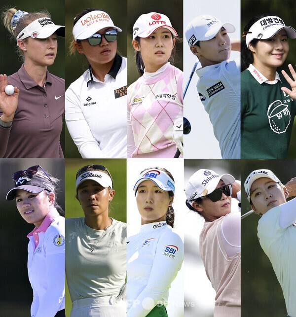 2026년 미국여자프로골프(LPGA) 투어 멕시코 '리비에라 마야 오픈 앳 마야코바'에 출전한 넬리 코다(미국), 주수빈, 황유민, 박성현, 이정은6, 브리아나 도(미국), 다니엘 강(미국), 이동은, 임진희, 최운정. 사진제공=ⓒAFPBBNews = News1 (사진을 무단으로 사용하지 마십시오.)