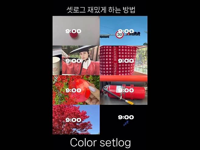 최근 10·20대 사이에서 인기를 끄는 소셜 어플리케이션 ‘셋로그’. 사진은 셋로그 앱 내에서 색깔을 깔맞춤하는 '무지개 챌린지'의 모습. 셋로그 SNS 캡처