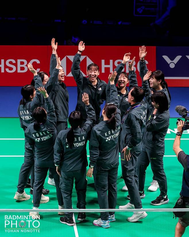 2026 세계여자단체선수권대회(우버컵) 결승 진출에 성공한 대한민국 여자 배드민턴 선수들. /사진=대한배드민턴협회 제공