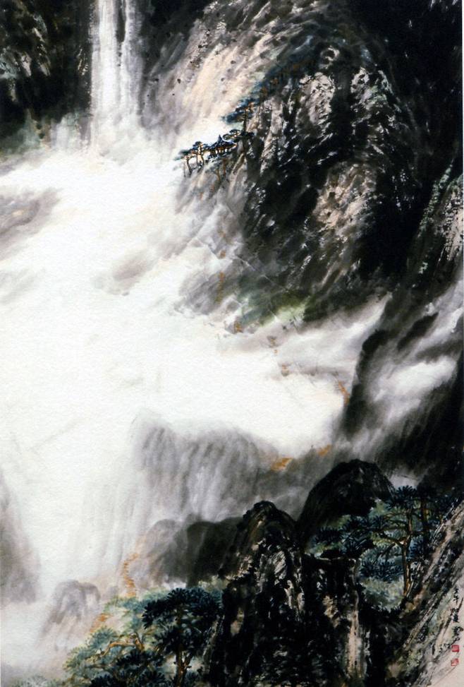 조평휘, 한지에 수묵채색180×120, 2002, 대전시립미술관