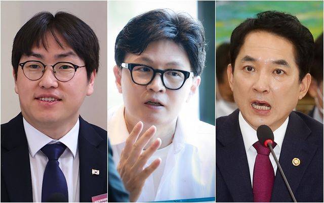 (왼쪽부터) 하정우 전 청와대 AI미래기획수석, 한동훈 전 국민의힘 대표, 박민식 전 국가보훈처 장관 ⓒ데일리안·뉴시스