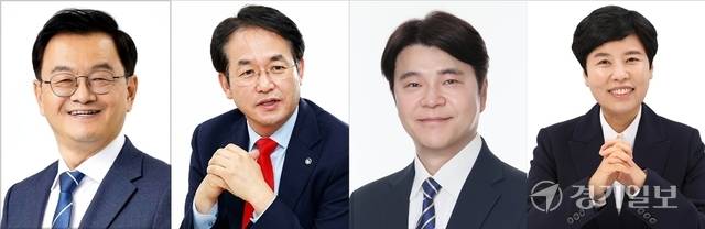 제9회 전국지방동시선거에서 고양시장 출마자 4인(소속정당 기호순). 왼쪽부터 더불어민주당 민경선 예비후보, 국민의힘 이동환 고양특례시장, 개혁신당 예비후보, 진보당 송영주 예비후보. 각 후보자 제공