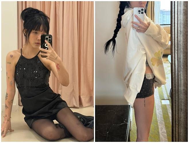 AOA 출신 지민이 한층 과감해진 스타일로 시선을 끌었다. / 사진 = 지민 SNS
