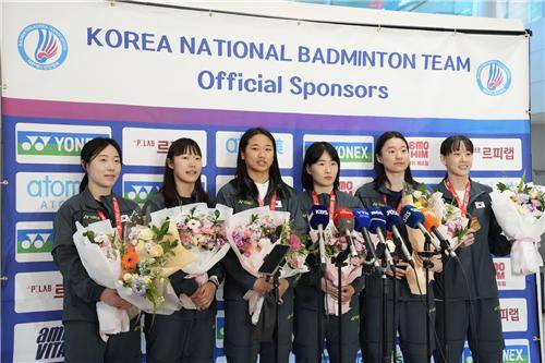 한국 여자 배드민턴 대표팀 금의환향 [대한배드민턴협회 제공. 재판매 및 DB 금지]