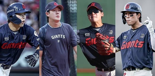 롯데 고승민 나승엽 김세민 김동혁(왼쪽부터). 사진 | 롯데 자이언츠